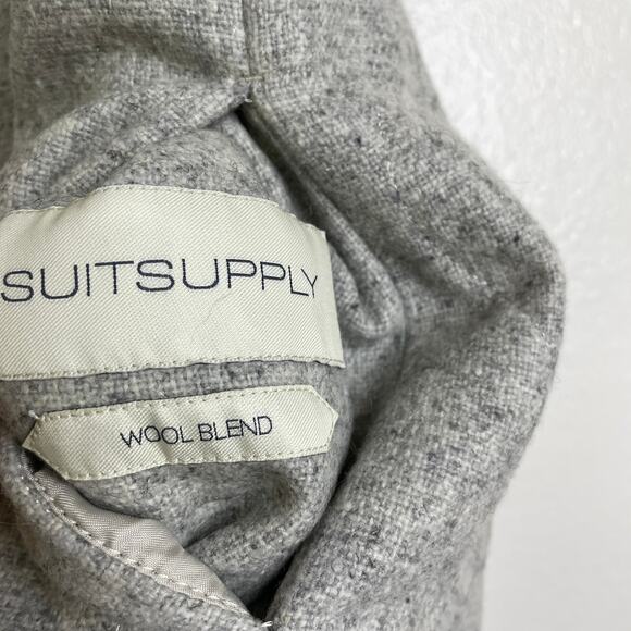 SuitSupply Quilted Bodywarmer Vest Mens XS Gray Jacket Reversible Snap Front - Picture 12 of 13